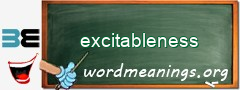 WordMeaning blackboard for excitableness